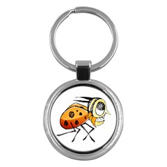 Funny Bug Running Hand Drawn Illustration Key Chain (round) by dflcprints