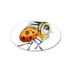 Funny Bug Running Hand Drawn Illustration Sticker (oval) by dflcprints