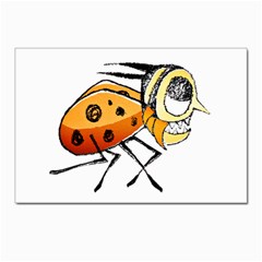 Funny Bug Running Hand Drawn Illustration Postcards 5  X 7  (10 Pack) by dflcprints