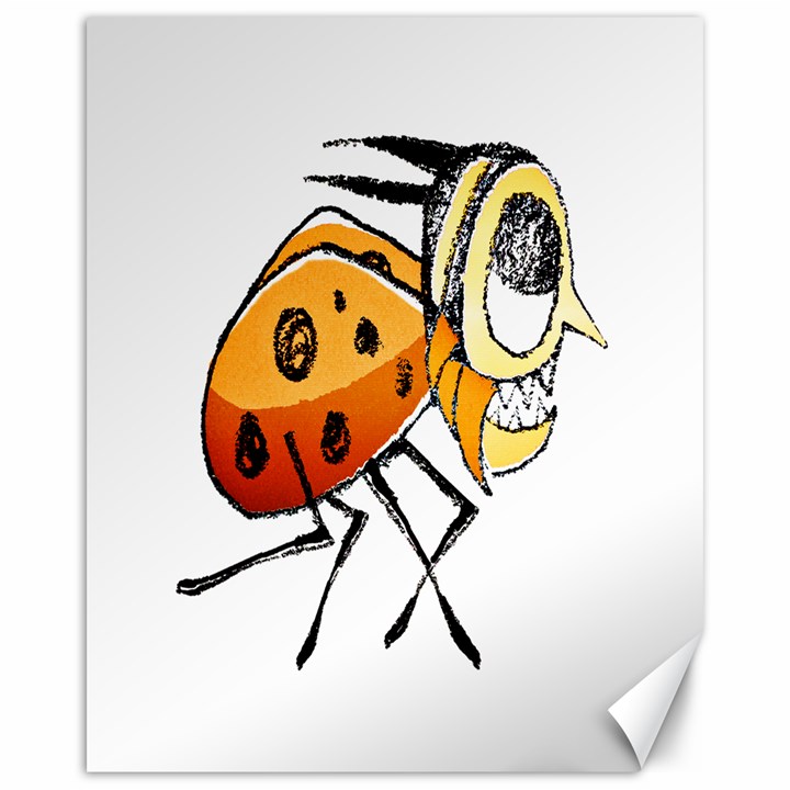 Funny Bug Running Hand Drawn Illustration Canvas 16  x 20  (Unframed)