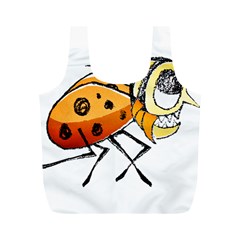 Funny Bug Running Hand Drawn Illustration Reusable Bag (m) by dflcprints