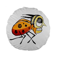 Funny Bug Running Hand Drawn Illustration 15  Premium Flano Round Cushion  by dflcprints