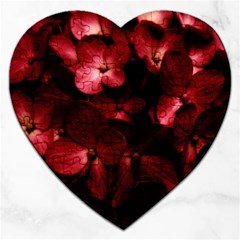 Red Flowers Bouquet In Black Background Photography Jigsaw Puzzle (heart) by dflcprints