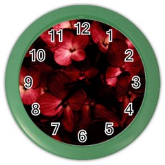 Red Flowers Bouquet In Black Background Photography Wall Clock (color) by dflcprints