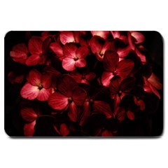 Red Flowers Bouquet In Black Background Photography Large Door Mat by dflcprints