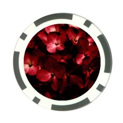 Red Flowers Bouquet In Black Background Photography Poker Chip by dflcprints