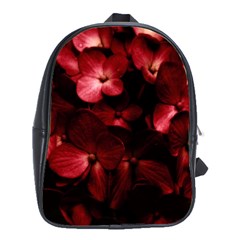 Red Flowers Bouquet In Black Background Photography School Bag (large) by dflcprints