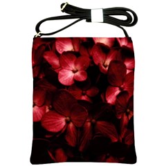 Red Flowers Bouquet In Black Background Photography Shoulder Sling Bag by dflcprints