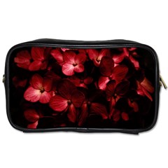 Red Flowers Bouquet In Black Background Photography Travel Toiletry Bag (two Sides) by dflcprints