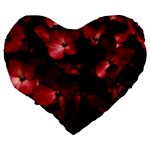 Red Flowers Bouquet in Black Background Photography 19  Premium Heart Shape Cushion Back