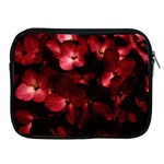 Red Flowers Bouquet in Black Background Photography Apple iPad Zippered Sleeve Front