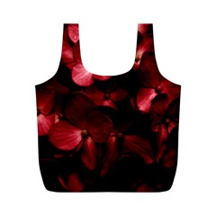 Red Flowers Bouquet In Black Background Photography Reusable Bag (m) by dflcprints