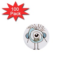 Cute Weird Caricature Illustration 1  Mini Button (100 Pack) by dflcprints