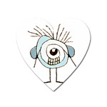 Cute Weird Caricature Illustration Magnet (Heart) Front