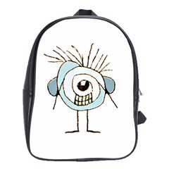 Cute Weird Caricature Illustration School Bag (Large)