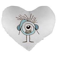 Cute Weird Caricature Illustration 19  Premium Flano Heart Shape Cushion by dflcprints