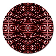 Tribal Ornate Geometric Pattern Magnet 5  (round) by dflcprints