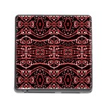 Tribal Ornate Geometric Pattern Memory Card Reader with Storage (Square) Front