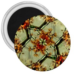 Floral Motif Print Pattern Collage 3  Button Magnet by dflcprints