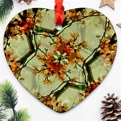 Floral Motif Print Pattern Collage Heart Ornament by dflcprints