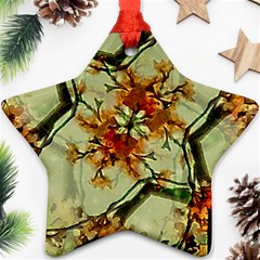 Floral Motif Print Pattern Collage Star Ornament by dflcprints