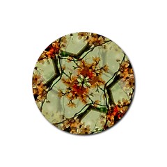 Floral Motif Print Pattern Collage Drink Coasters 4 Pack (round) by dflcprints