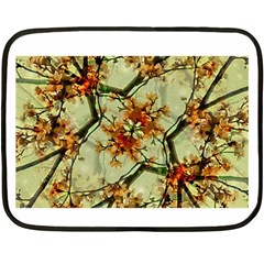 Floral Motif Print Pattern Collage Mini Fleece Blanket (two Sided) by dflcprints