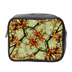 Floral Motif Print Pattern Collage Mini Travel Toiletry Bag (two Sides) by dflcprints