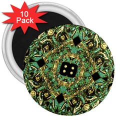 Luxury Abstract Golden Grunge Art 3  Button Magnet (10 Pack) by dflcprints