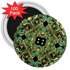 Luxury Abstract Golden Grunge Art 3  Button Magnet (100 Pack) by dflcprints