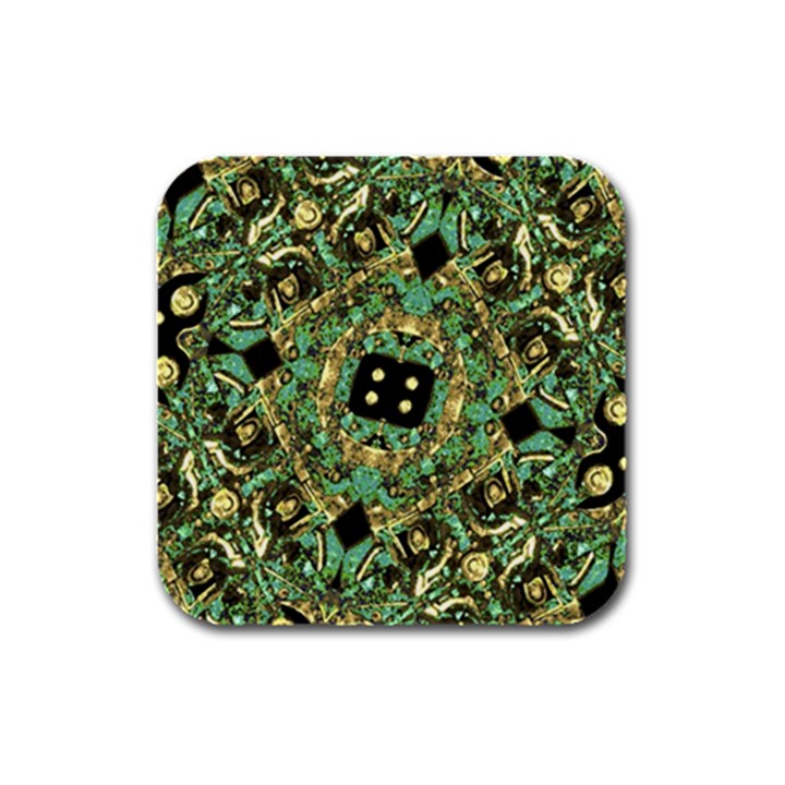 Luxury Abstract Golden Grunge Art Drink Coasters 4 Pack (Square)