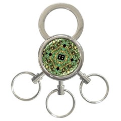 Luxury Abstract Golden Grunge Art 3-ring Key Chain by dflcprints