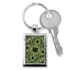 Luxury Abstract Golden Grunge Art Key Chain (rectangle) by dflcprints