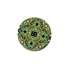 Luxury Abstract Golden Grunge Art Golf Ball Marker by dflcprints