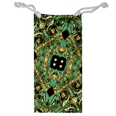 Luxury Abstract Golden Grunge Art Jewelry Bag by dflcprints