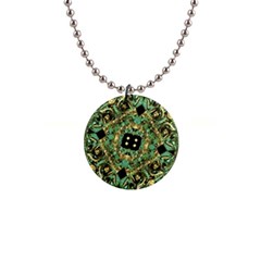 Luxury Abstract Golden Grunge Art Button Necklace by dflcprints