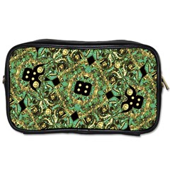 Luxury Abstract Golden Grunge Art Travel Toiletry Bag (two Sides) by dflcprints