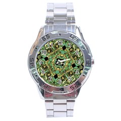 Luxury Abstract Golden Grunge Art Stainless Steel Watch by dflcprints