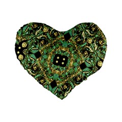 Luxury Abstract Golden Grunge Art 16  Premium Heart Shape Cushion  by dflcprints