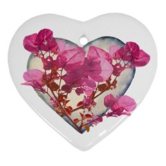 Heart Shaped with Flowers Digital Collage Heart Ornament