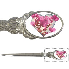 Heart Shaped With Flowers Digital Collage Letter Opener by dflcprints