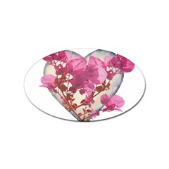 Heart Shaped With Flowers Digital Collage Sticker (oval) by dflcprints