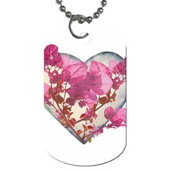 Heart Shaped with Flowers Digital Collage Dog Tag (One Sided)