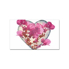 Heart Shaped with Flowers Digital Collage Sticker 10 Pack (Rectangle)