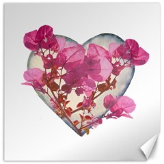 Heart Shaped with Flowers Digital Collage Canvas 16  x 16  (Unframed)