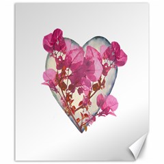 Heart Shaped with Flowers Digital Collage Canvas 20  x 24  (Unframed)