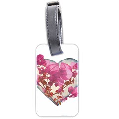 Heart Shaped with Flowers Digital Collage Luggage Tag (Two Sides)