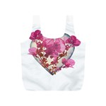 Heart Shaped with Flowers Digital Collage Reusable Bag (S) Front