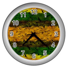 Tribal Floral Pattern Wall Clock (silver) by dflcprints