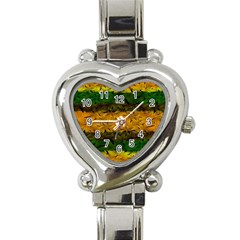 Tribal Floral Pattern Heart Italian Charm Watch  by dflcprints